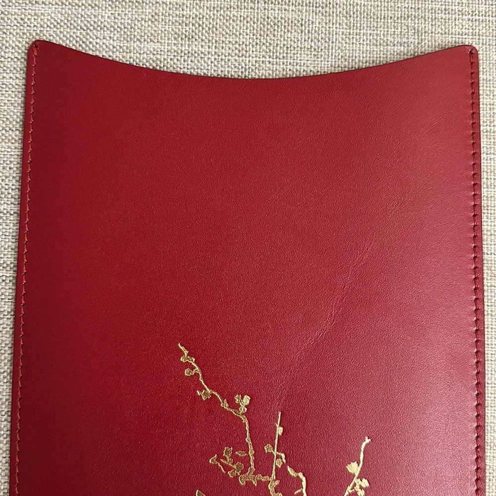 🦋 Beautiful red genuine leather butterfly tablet cover from Spain!